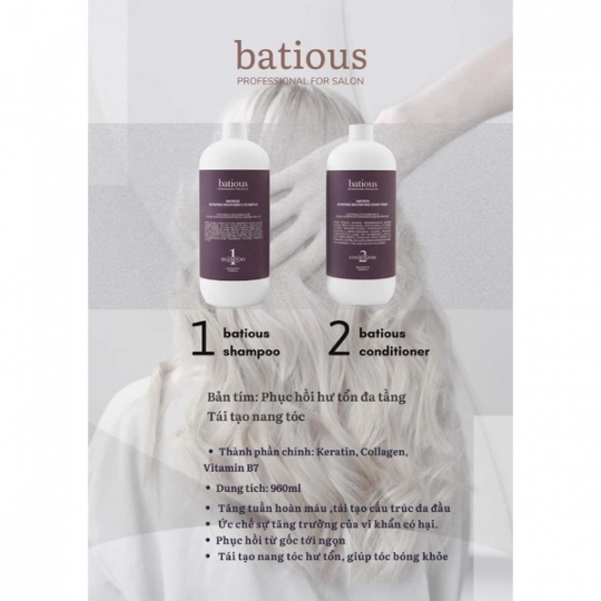 ​​​​​​​Bộ Dầu Gội Xả Batious - Phục Hồi Hư Tổn 500ml