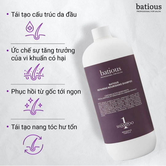 ​​​​​​​Bộ Dầu Gội Xả Batious - Phục Hồi Hư Tổn 500ml