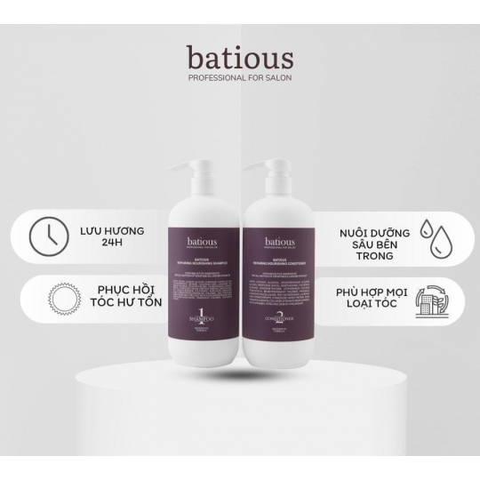 ​​​​​​​Bộ Dầu Gội Xả Batious - Phục Hồi Hư Tổn 960ml 