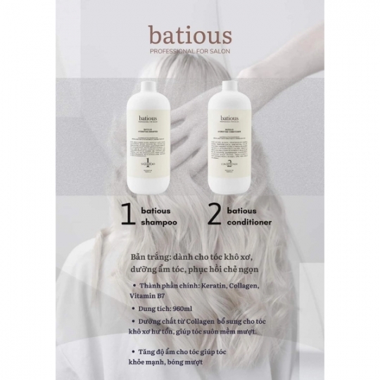 ​​​​​​​Bộ Dầu Gội Xả Batious - Tóc Khô Xơ 500ml
